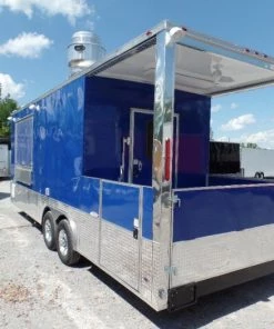8.5' x 24' Concession Food Trailer Blue BBQ Event Catering -Cheap Concession Trailers Shop sam 7455