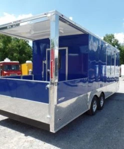 8.5' x 24' Concession Food Trailer Blue BBQ Event Catering -Cheap Concession Trailers Shop sam 7456