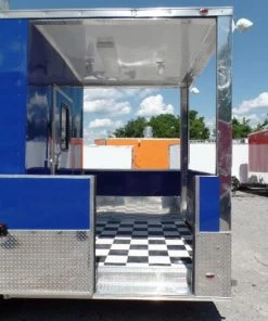 8.5' x 24' Concession Food Trailer Blue BBQ Event Catering -Cheap Concession Trailers Shop sam 7463
