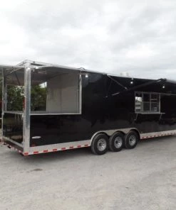 8.5' x 30' Black Pizza Concession Food Trailer