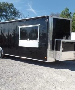 8.5' x 26' Black Porch Style Concession Trailer -Cheap Concession Trailers Shop sam 7665