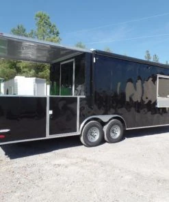 8.5' x 26' Black Porch Style Concession Trailer -Cheap Concession Trailers Shop sam 7667
