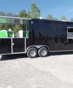 8.5' x 26' Black Porch Style Concession Trailer