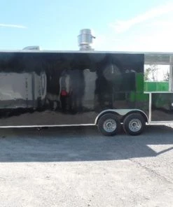8.5' x 26' Black Porch Style Concession Trailer -Cheap Concession Trailers Shop sam 7673