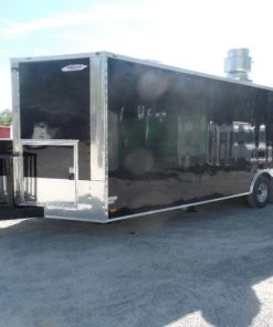8.5' x 26' Black Porch Style Concession Trailer -Cheap Concession Trailers Shop sam 7674