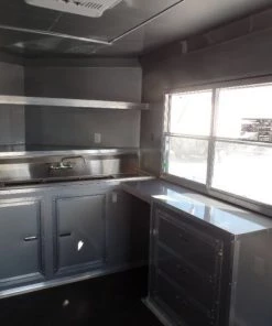 8.5' x 26' Black Porch Style Concession Trailer -Cheap Concession Trailers Shop sam 7685