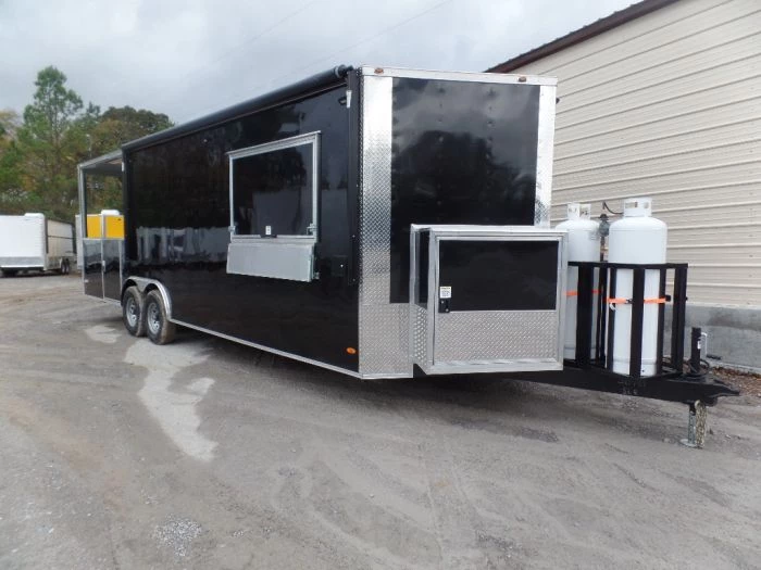 8.5' x 26' Black Porch Style Concession Food Trailer With Appliances 18 8.5' x 26' Black Porch Style Concession Food Trailer With Appliances - Image 18