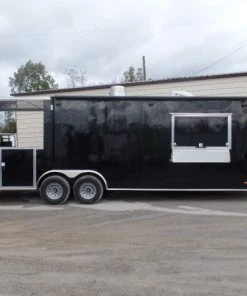 8.5' x 26' Black Porch Style Concession Food Trailer With Appliances 39 8.5' x 26' Black Porch Style Concession Food Trailer With Appliances -Cheap Concession Trailers Shop sam 7867