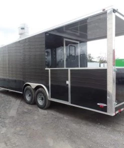 8.5' x 26' Black Porch Style Concession Food Trailer With Appliances 59 8.5' x 26' Black Porch Style Concession Food Trailer With Appliances -Cheap Concession Trailers Shop sam 7870