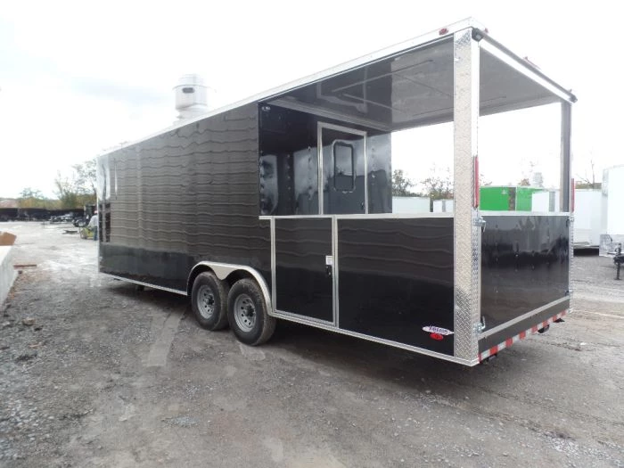 8.5' x 26' Black Porch Style Concession Food Trailer With Appliances 24 8.5' x 26' Black Porch Style Concession Food Trailer With Appliances - Image 24