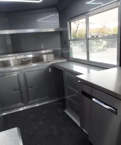 8.5' x 26' Black Porch Style Concession Food Trailer With Appliances 41 8.5' x 26' Black Porch Style Concession Food Trailer With Appliances -Cheap Concession Trailers Shop sam 7885