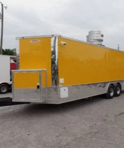 8.5' x 24' Concession Food Trailer Yellow Event Catering -Cheap Concession Trailers Shop sam 7906