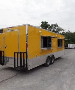 8.5' x 24' Concession Food Trailer Yellow Event Catering -Cheap Concession Trailers Shop sam 7910