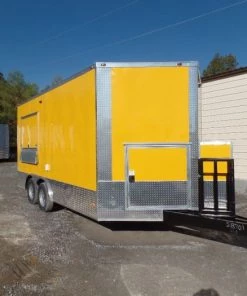 8.5' x 16' Yellow Event Concession Food Trailer -Cheap Concession Trailers Shop sam 7958 1