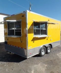 8.5' x 16' Yellow Event Concession Food Trailer