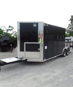 8.5' x 22' Concession Food Trailer Black BBQ Event -Cheap Concession Trailers Shop sam 7987