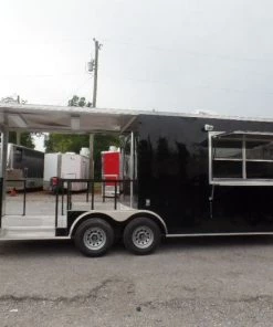 8.5' x 22' Concession Food Trailer Black BBQ Event -Cheap Concession Trailers Shop sam 7989