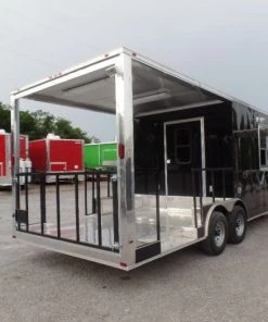 8.5' x 22' Concession Food Trailer Black BBQ Event -Cheap Concession Trailers Shop sam 7990