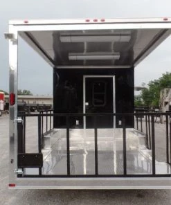 8.5' x 22' Concession Food Trailer Black BBQ Event -Cheap Concession Trailers Shop sam 7991