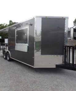 8.5' x 22' Concession Trailer Charcoal Grey BBQ Food -Cheap Concession Trailers Shop sam 8011