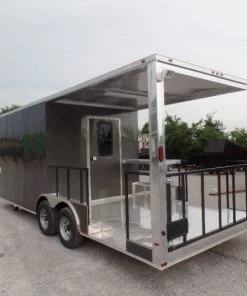 8.5' x 22' Concession Trailer Charcoal Grey BBQ Food -Cheap Concession Trailers Shop sam 8014