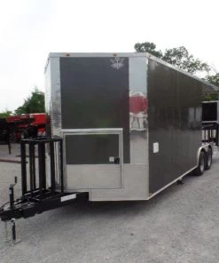 8.5' x 22' Concession Trailer Charcoal Grey BBQ Food -Cheap Concession Trailers Shop sam 8016