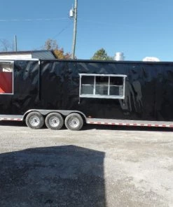 8.5' x 30' Black Pizza Concession Trailer With Appliances