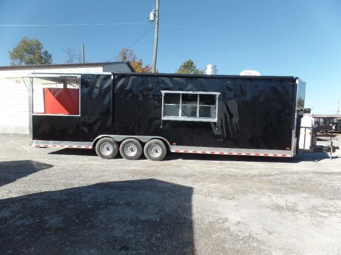 8.5' x 30' Black Pizza Concession Trailer With Appliances 1 8.5' x 30' Black Pizza Concession Trailer With Appliances