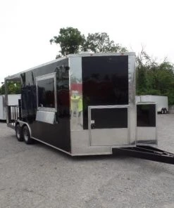 8.5' x 20' Concession Food Trailer Black BBQ Event -Cheap Concession Trailers Shop sam 8041