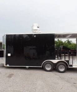8.5' x 20' Concession Food Trailer Black BBQ Event -Cheap Concession Trailers Shop sam 8045