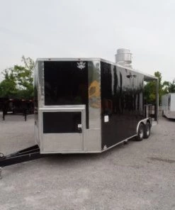 8.5' x 20' Concession Food Trailer Black BBQ Event -Cheap Concession Trailers Shop sam 8046