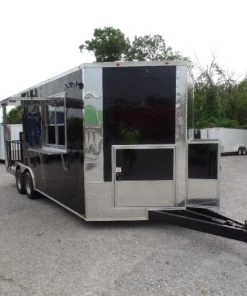 8.5' x 20' Concession Food Trailer Black BBQ Event -Cheap Concession Trailers Shop sam 8047