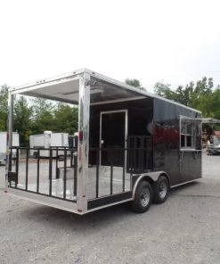 8.5' x 20' Concession Food Trailer Black BBQ Event -Cheap Concession Trailers Shop sam 8049