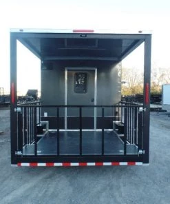 8.5' x 22' Charcoal Grey Porch Style Concession Food Trailer With Appliances -Cheap Concession Trailers Shop sam 8057 1