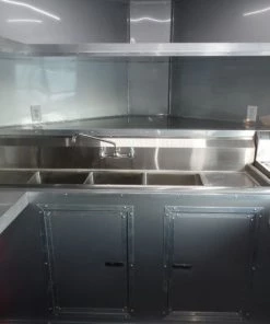 8.5' x 22' Charcoal Grey Porch Style Concession Food Trailer With Appliances -Cheap Concession Trailers Shop sam 8071 1