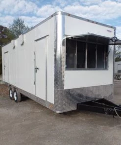 8.5' x 24' White Deck Over Concession Food Trailer