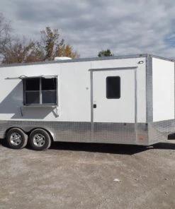 8.5' x 20' White Mobile Office Concession Trailer -Cheap Concession Trailers Shop sam 8184 1