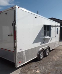 8.5' x 20' White Mobile Office Concession Trailer -Cheap Concession Trailers Shop sam 8185 1