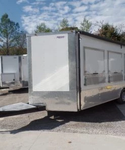 8.5' x 20' White Mobile Office Concession Trailer -Cheap Concession Trailers Shop sam 8189 1