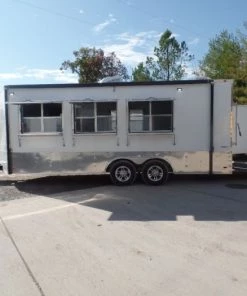8.5' x 20' White Mobile Office Concession Trailer -Cheap Concession Trailers Shop sam 8192 1