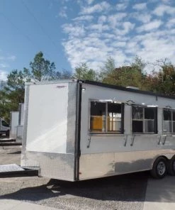 8.5' x 20' White Mobile Office Concession Trailer