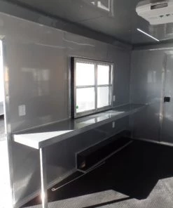 8.5' x 20' White Mobile Office Concession Trailer -Cheap Concession Trailers Shop sam 8199 1