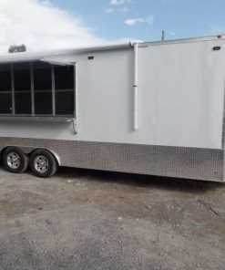 8.5' x 24' White Concession Food Event Trailer