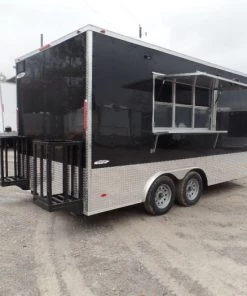 8.5' x 16' Black Event Catering Concession Food Trailer