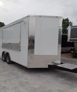 8.5' x 16' Concession Food Trailer White Event Catering -Cheap Concession Trailers Shop sam 8294