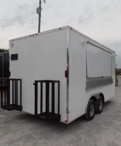 8.5' x 16' Concession Food Trailer White Event Catering -Cheap Concession Trailers Shop sam 8296
