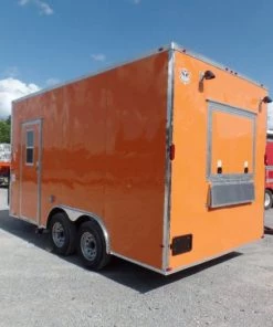 8.5' x 16' Concession Trailer Food Orange Event Catering -Cheap Concession Trailers Shop sam 8340