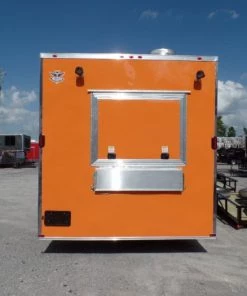 8.5' x 16' Concession Trailer Food Orange Event Catering -Cheap Concession Trailers Shop sam 8341