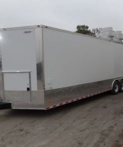 8.5' x 32' White Food Concession Trailer With Appliances -Cheap Concession Trailers Shop sam 8441