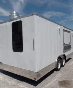 8.5' x 20' Concession Food Trailer White Event Catering -Cheap Concession Trailers Shop sam 8483